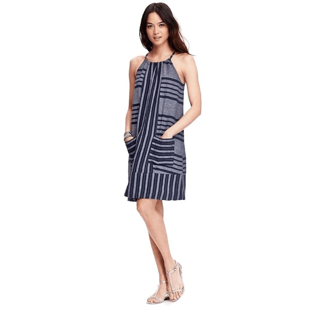 Old Navy Striped Linen Dress